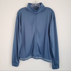 Under Armour Blue Loose Fit HeatGear Full Zip Track Lightweight Jacket Large